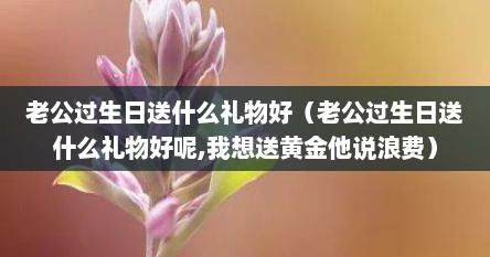 老公过生日送什么礼物好（老公过生日送什么礼物好呢,我想送黄金他说浪费）