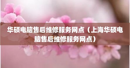 华硕电脑售后维修服务网点（上海华硕电脑售后维修服务网点）