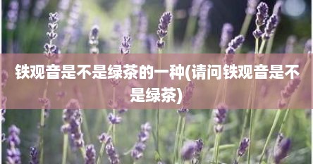 铁观音是不是绿茶的一种(请问铁观音是不是绿茶)