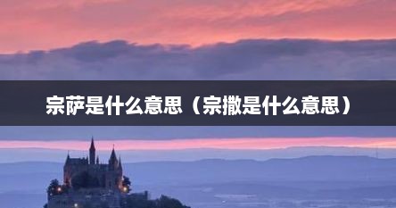 宗萨是什么意思（宗撒是什么意思）