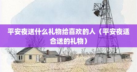 平安夜送什么礼物给喜欢的人（平安夜适合送的礼物）