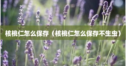 核桃仁怎么保存（核桃仁怎么保存不生虫）