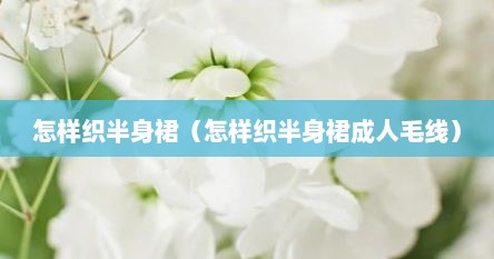 怎样织半身裙（怎样织半身裙成人毛线）