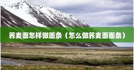 荞麦面怎样做面条（怎么做荞麦面面条）
