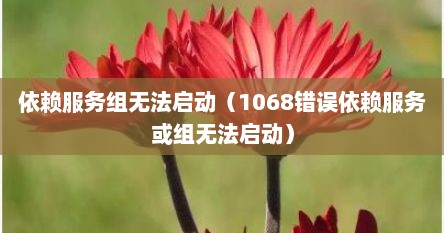 依赖服务组无法启动(1068错误依赖服务或组无法启动)