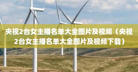 央视2台栏目女主持人（央视二台女主播图片）