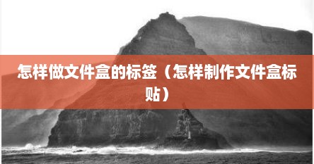 怎样做文件盒的标签（怎样制作文件盒标贴）