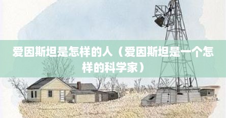 爱因斯坦是怎样的人（爱因斯坦是一个怎样的科学家）