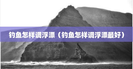 钓鱼怎样调浮漂（钓鱼怎样调浮漂最好）