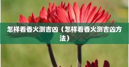 怎样看香火测吉凶（怎样看香火测吉凶方法）
