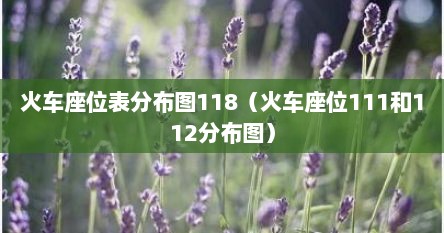 火车座位表分布图118(火车座位111和112分布图)