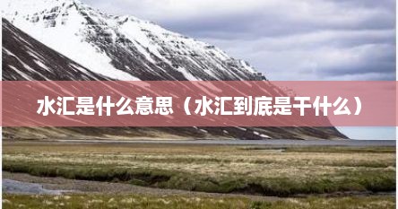水汇是什么意思（水汇到底是干什么）
