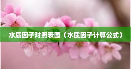 水质因子对照表图（水质因子计算公式）