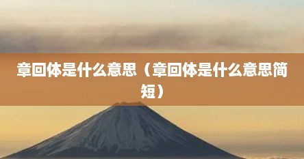 章回体是什么意思（章回体是什么意思简短）