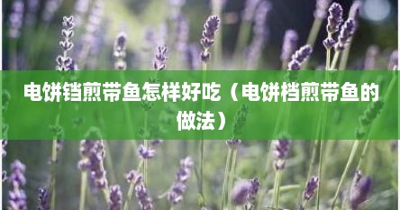 电饼铛煎带鱼怎样好吃（电饼档煎带鱼的做法）