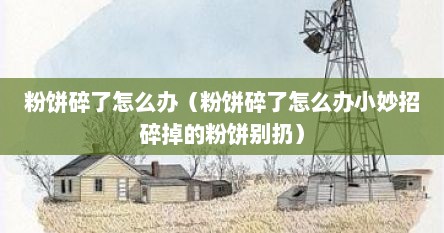 粉饼碎了怎么办（粉饼碎了怎么办小妙招碎掉的粉饼别扔）