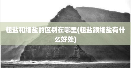 粗盐和细盐的区别在哪里(粗盐跟细盐有什么好处)