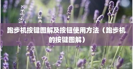 跑步机按键图解及按钮使用方法（跑步机的按键图解）