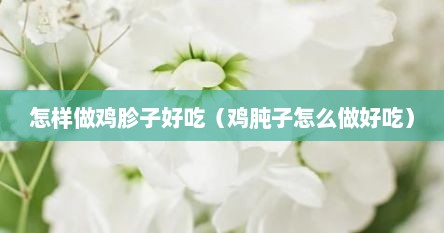 怎样做鸡胗子好吃（鸡肫子怎么做好吃）