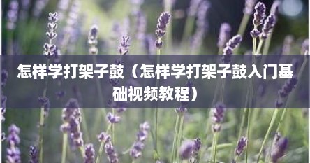 怎样学打架子鼓（怎样学打架子鼓入门基础视频教程）