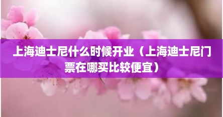 上海迪士尼什么时候开业（上海迪士尼门票在哪买比较便宜）