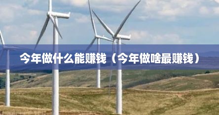今年做什么能赚钱（今年做啥最赚钱）