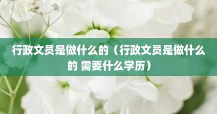 行政文员是做什么的（行政文员是什么工作内容）