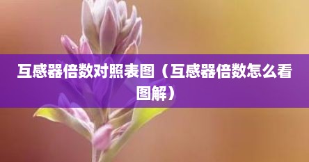 互感器倍数对照表图（互感器倍数怎么看图解）