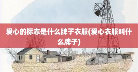 爱心的标志是什么牌子衣服(爱心衣服叫什么牌子)