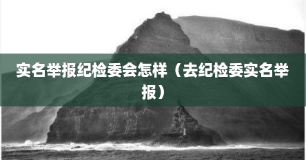 实名举报纪检委会怎样（去纪检委实名举报）