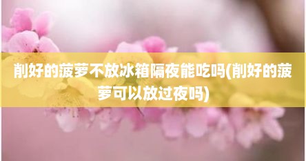 削好的菠萝不放冰箱隔夜能吃吗(削好的菠萝可以放过夜吗)