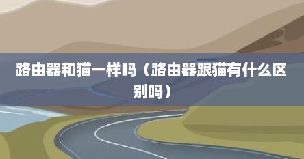 路由器和猫一样吗（路由器跟猫有什么区别吗）