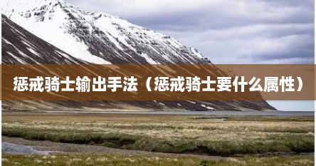 惩戒骑输出手法以及装备（惩戒骑士技能施放顺序）