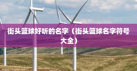 街头篮球好听的名字（街头篮球名字符号大全）