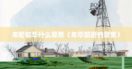 年轮韶华什么意思（年华韶逝的意思）