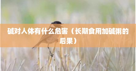 碱对人体有什么危害（长期食用加碱粥的后果）