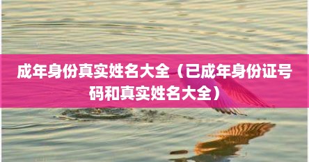 成年身份真实姓名大全（已成年身份证号码和真实姓名大全）