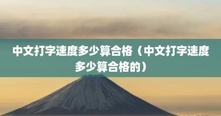 中文打字速度多少算合格（中文打字速度多少算合格的）