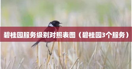 碧桂园服务级别对照表图（碧桂园3个服务）