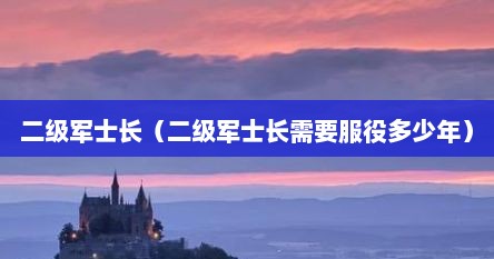 二级军士长（二级军士长需要服役多少年）