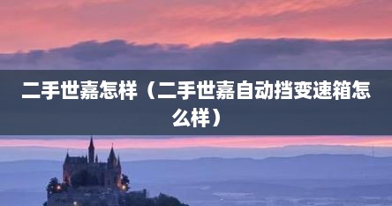 二手世嘉怎样（二手世嘉自动挡变速箱怎么样）