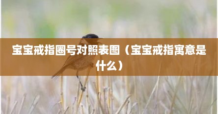 宝宝戒指圈号对照表图（宝宝戒指寓意是什么）