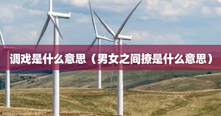 调戏是什么意思（男女之间撩是什么意思）