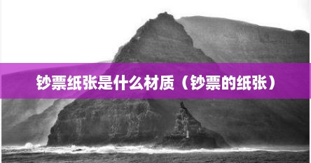 钞票纸张是什么材质（钞票的纸张）
