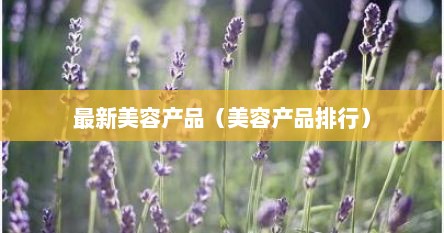 最新美容产品（美容产品排行）
