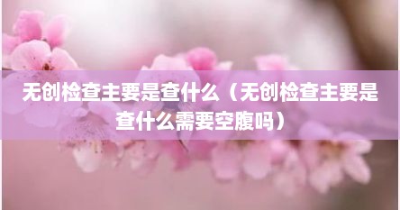 无创检查主要是查什么（无创检查主要是查什么需要空腹吗）