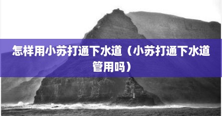 怎样用小苏打通下水道（小苏打通下水道管用吗）