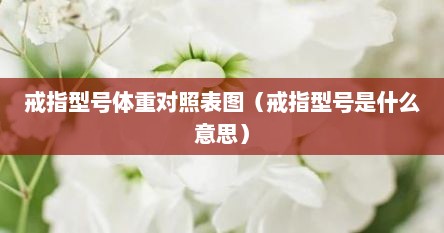 戒指型号体重对照表图（戒指型号是什么意思）