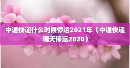 中通快递什么时候停运2021年（中通快递哪天停运2020）