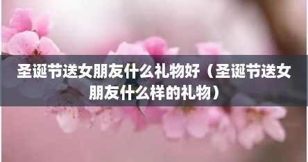 圣诞节送女朋友什么礼物好（圣诞节送女朋友什么样的礼物）